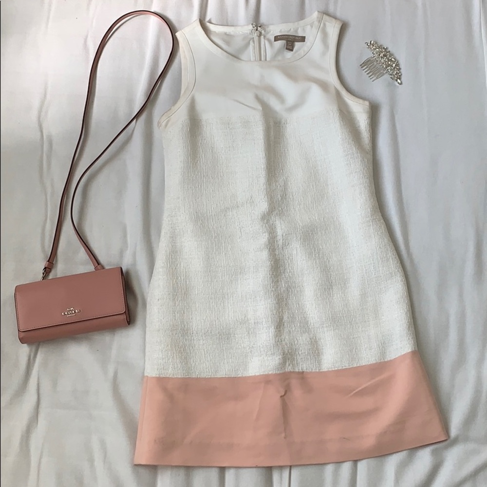 Banana Republic white and pink dress